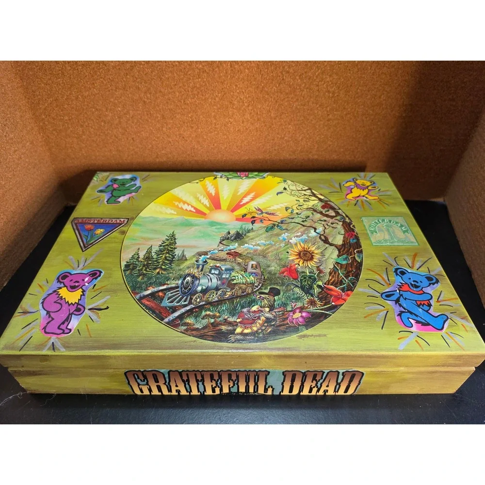 Grateful Dead Wooden Stash Box Dancing Bears Terrapin Station Psychedelic